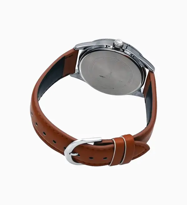 Casio #MTP-V005L-7B Men's Standard Analog Black Leather Band Silver Dial Watch - Image 4