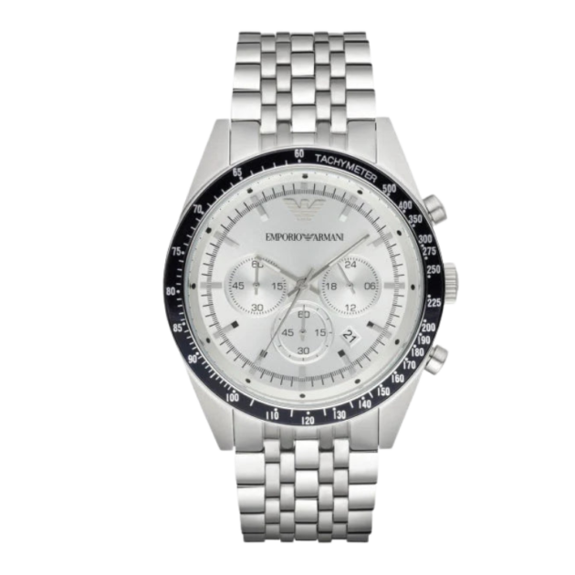 Emporio Armani Men’s Quartz Stainless Steel Silver Dial 46mm Watch AR6073